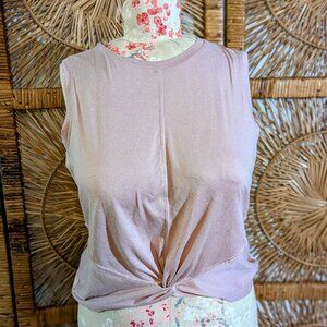 Zobha Women’s Pale Pink Twist-front Lightweight Tank Sz XL EUC